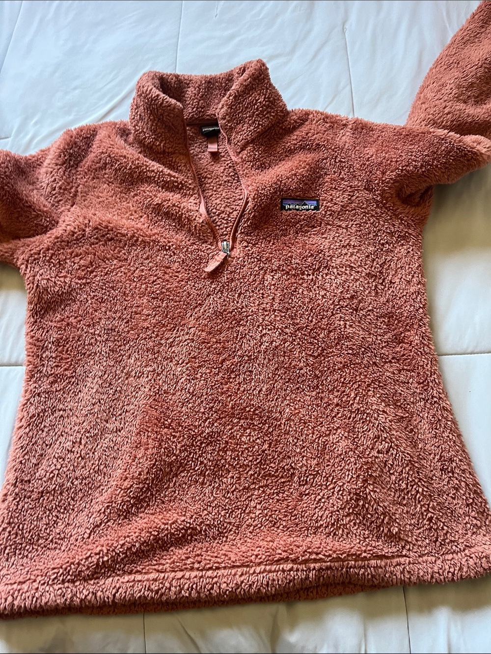 Patagonia Women's Coral-Pink Plush Quarter-Zip Fleece Pullover
